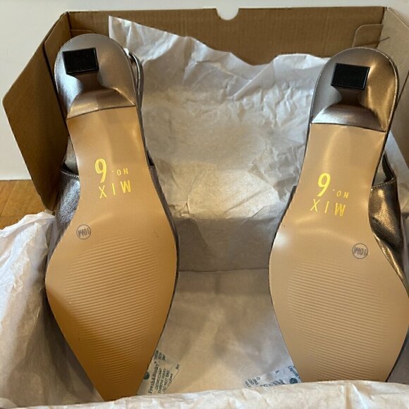 NWT Mix No. 6-Callie Slingback Pump Size 10  in  Pewter Metallic - Picture 8 of 11